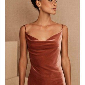 Anthropologie BHLDN Size 26 Pink English Rose Velvet Jenny Yoo Bridesmaid Dress